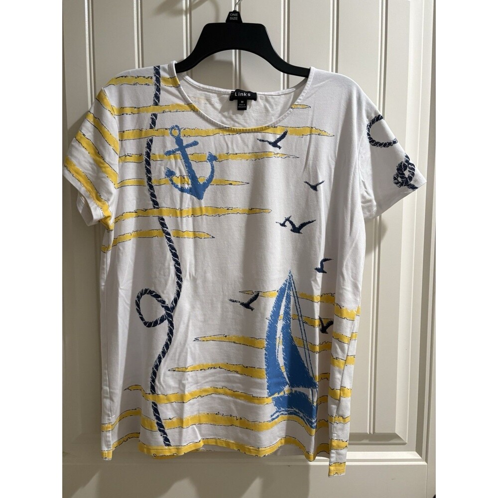 Links Women’s medium Sailboat Nautical Birds Tops Medium